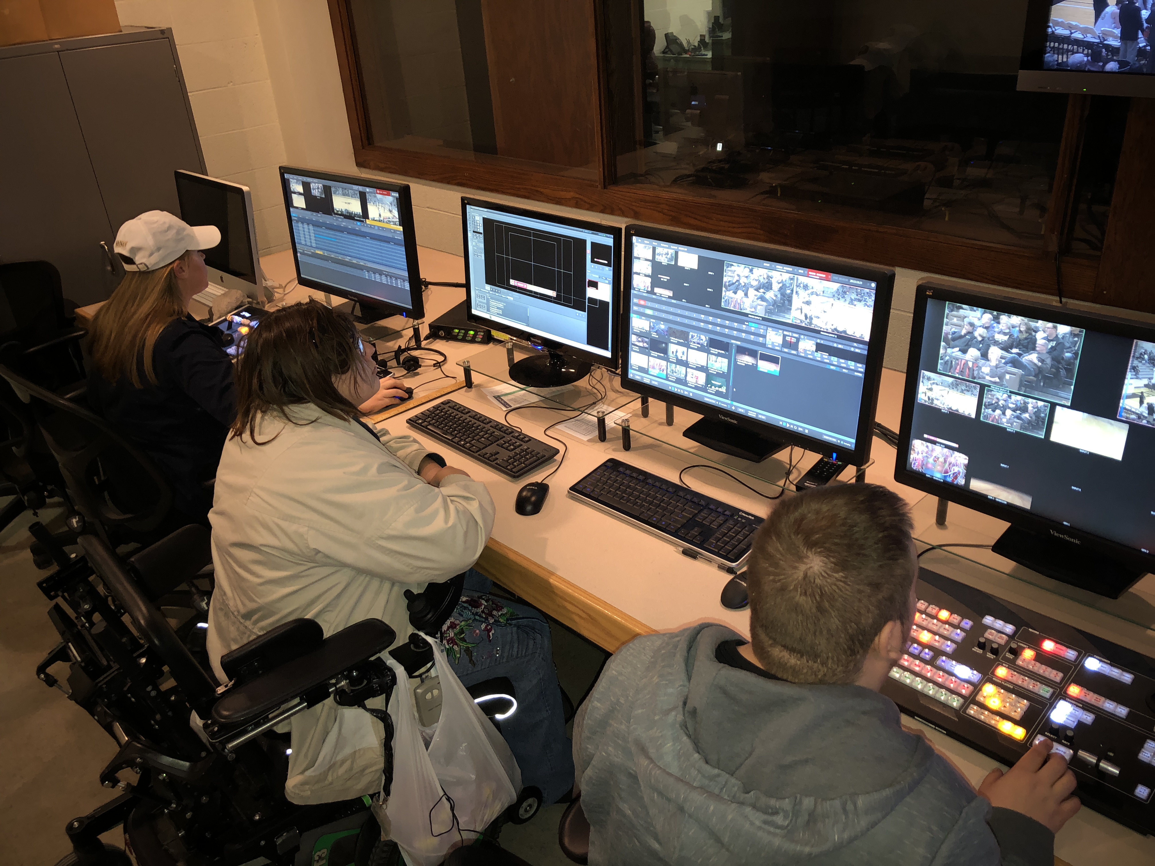 Control room for Men's Basketball